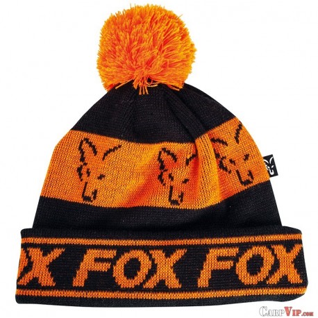Fox Black/Orange - Lined Bobble Hat