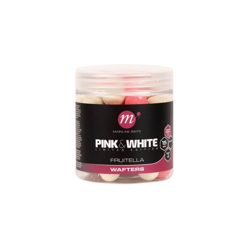 Fluoro Pink & White Wafters Fruitella 15 mm