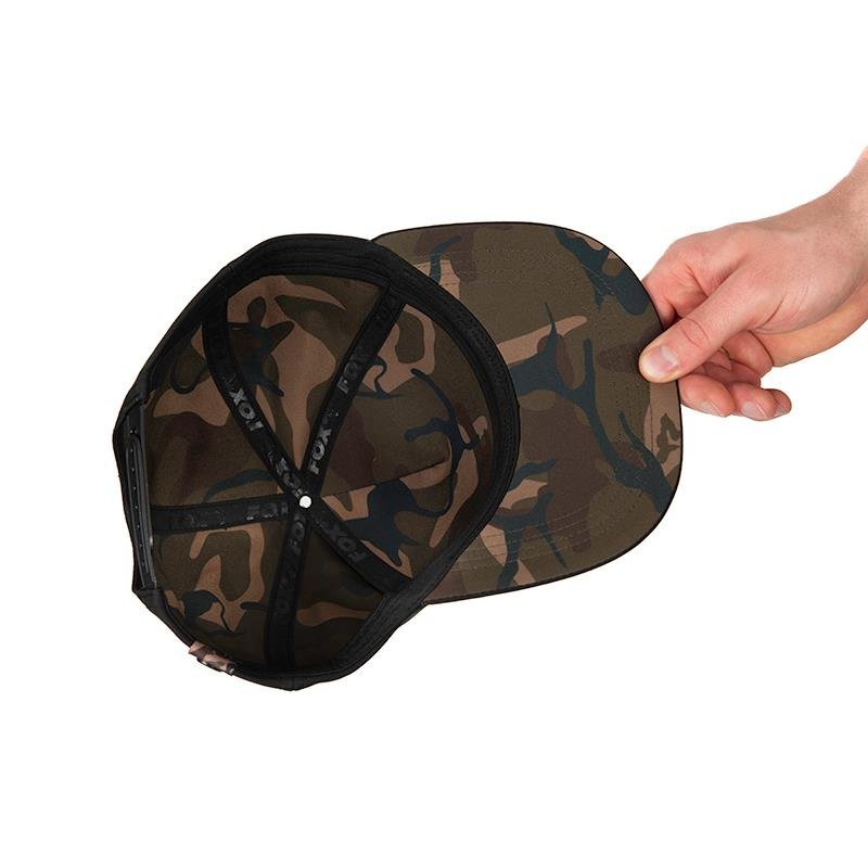 Flat-Peak Snapback Hat Black/Camo