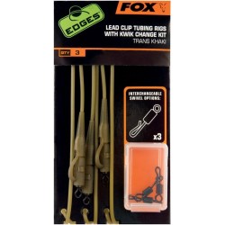 EDGES™ Trans Khaki Tubing Leadclip Rigs + kwik Change Kit