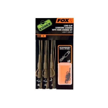 EDGES™ Leadcore Leadclip Rigs kit + kwik Change Kit Light Camo EDGES™ Leadcore Leadclip Rigs kit + kwik Change Kit Light Camo